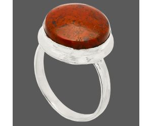 Red Moss Agate Ring size-9 SDR231836 R-1007, 14x14 mm