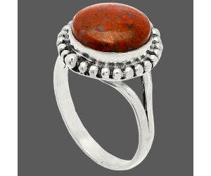 Red Moss Agate Ring size-9 SDR231864 R-1154, 12x12 mm