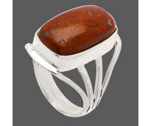 Red Moss Agate Ring size-7 SDR231958 R-1219, 10x18 mm