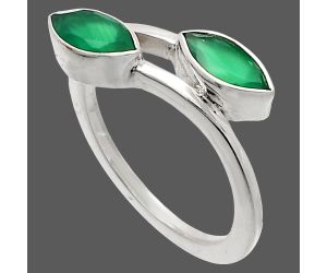 Green Onyx Ring size-6 SDR232184 R-1235, 4x8 mm