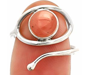 Adjustable Eye - Guava Quartz Ring size-6 SDR232265 R-1254, 8x8 mm