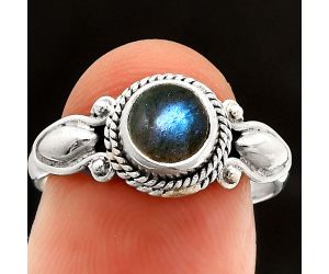 Blue Fire Labradorite Ring size-7.5 SDR232331 R-1345, 6x6 mm