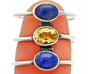 Lapis Lazuli and Citrine Ring size-7 SDR232348 R-1719, 7x5 mm