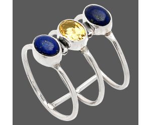 Lapis Lazuli and Citrine Ring size-7 SDR232348 R-1719, 7x5 mm