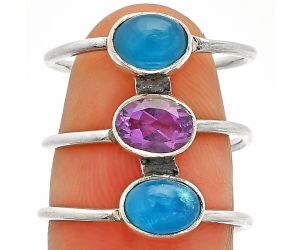 Smithsonite and Amethyst Ring size-7 SDR232362 R-1719, 7x5 mm