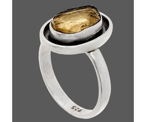 Yellow Scapolite Rough Ring size-7.5 SDR232366 R-1468, 7x12 mm