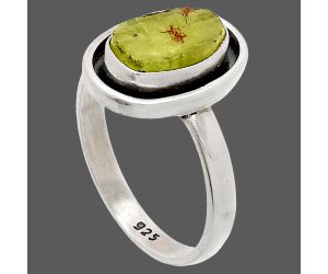 Green Kyanite Rough Ring size-9.5 SDR232372 R-1468, 7x11 mm