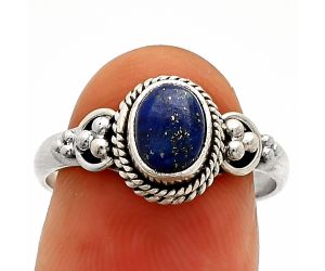 Lapis Lazuli Ring size-7.5 SDR232442 R-1345, 7x5 mm