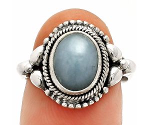 Angelite Ring size-7.5 SDR232520 R-1286, 8x10 mm