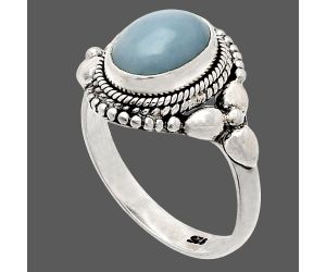 Angelite Ring size-7.5 SDR232520 R-1286, 8x10 mm