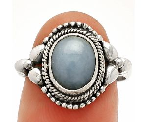 Angelite Ring size-8 SDR232522 R-1286, 8x10 mm