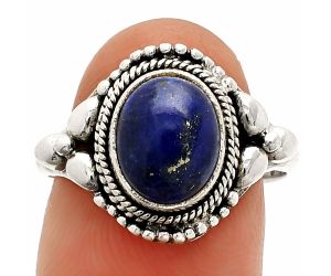 Lapis Lazuli Ring size-8.5 SDR232525 R-1286, 8x10 mm