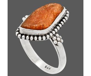 Sunstone Rough Ring size-8.5 SDR232557 R-1071, 8x17 mm