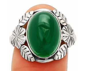 Green Onyx Ring size-8 SDR232575 R-1352, 10x14 mm