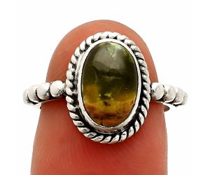 Chrome Chalcedony Ring size-6.5 SDR232616 R-1252, 7x11 mm