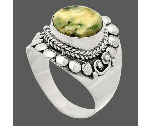 Tree Weed Moss Agate Ring size-8 SDR232661 R-1399, 10x10 mm