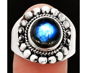 Blue Fire Labradorite Ring size-10 SDR232673 R-1399, 10x10 mm