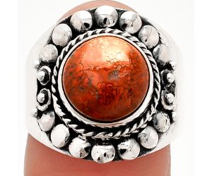 Red Moss Agate Ring size-7.5 SDR232688 R-1399, 10x10 mm