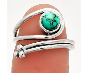 Adjustable - Lucky Charm Tibetan Turquoise Ring size-6 SDR232801 R-1276, 6x6 mm