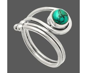 Adjustable - Lucky Charm Tibetan Turquoise Ring size-6 SDR232801 R-1276, 6x6 mm