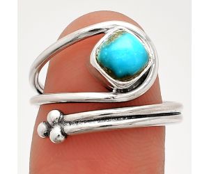 Natural Turquoise Morenci Mine Ring size-7 SDR232816 R-1276, 6x6 mm
