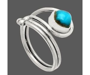 Natural Turquoise Morenci Mine Ring size-7 SDR232816 R-1276, 6x6 mm