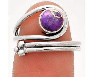 Copper Purple Turquoise Ring size-6 SDR232827 R-1276, 6x6 mm