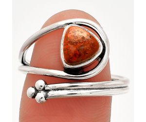 Red Moss Agate Ring size-9 SDR232832 R-1276, 7x7 mm