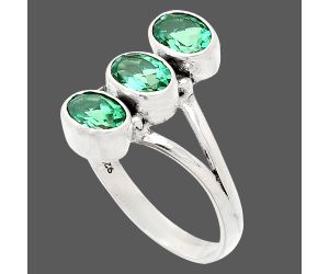 Lab Created Green Tourmaline Ring size-10 SDR232947 R-1263, 7x5 mm