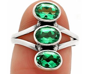 Lab Created Green Tourmaline Ring size-6 SDR232948 R-1263, 7x5 mm