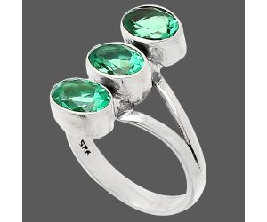 Lab Created Green Tourmaline Ring size-6 SDR232948 R-1263, 7x5 mm