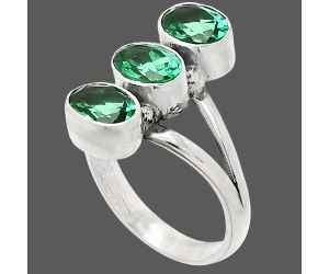 Lab Created Green Tourmaline Ring size-7 SDR232980 R-1262, 7x5 mm