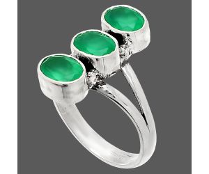 Green Onyx Ring size-7 SDR232984 R-1262, 7x5 mm