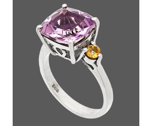 Amethyst and Citrine Ring size-6 SDR233026 R-1016, 10x10 mm