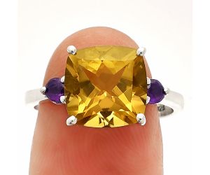 Citrine and Amethyst Ring size-9.5 SDR233030 R-1016, 10x10 mm