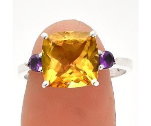 Citrine and Amethyst Ring size-9 SDR233079 R-1016, 10x10 mm