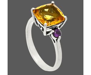 Citrine and Amethyst Ring size-9 SDR233079 R-1016, 10x10 mm