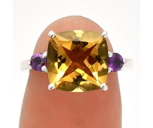 Citrine and Amethyst Ring size-6 SDR233127 R-1016, 10x10 mm