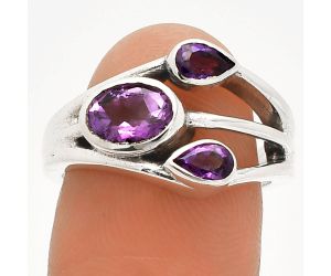 African Amethyst Ring size-7 SDR233173 R-1024, 7x5 mm