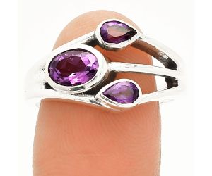 African Amethyst Ring size-9 SDR233210 R-1024, 7x5 mm