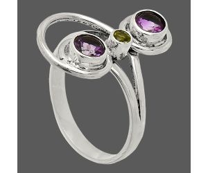 African Amethyst and Peridot Ring size-10 SDR233268 R-1231, 5x5 mm