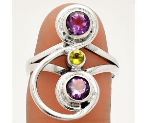 African Amethyst and Peridot Ring size-6 SDR233271 R-1231, 5x5 mm