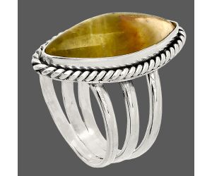 Australian Prehnite Ring size-6 SDR233398 R-1010, 9x21 mm