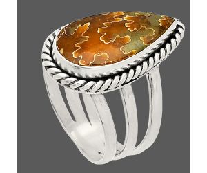 Sutured Ammonite Ring size-6.5 SDR233409 R-1010, 9x18 mm