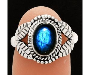 Blue Labradorite Ring size-8 SDR233456 R-1387, 7x9 mm
