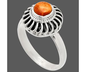 Red Sponge Coral Ring size-9 SDR233541 R-1596, 6x6 mm