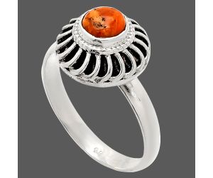 Red Sponge Coral Ring size-9.5 SDR233550 R-1596, 6x6 mm