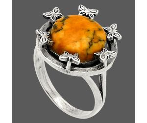 Butterfly - Honey Dendritic Opal Ring size-8 SDR233665 R-1716, 12x12 mm