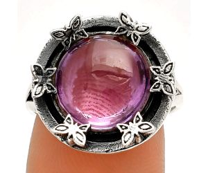Butterfly - Rose De France Amethyst Cab Ring size-8 SDR233668 R-1716, 12x12 mm