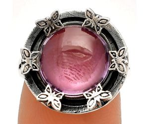 Butterfly - Rose De France Amethyst Cab Ring size-7 SDR233669 R-1716, 12x12 mm
